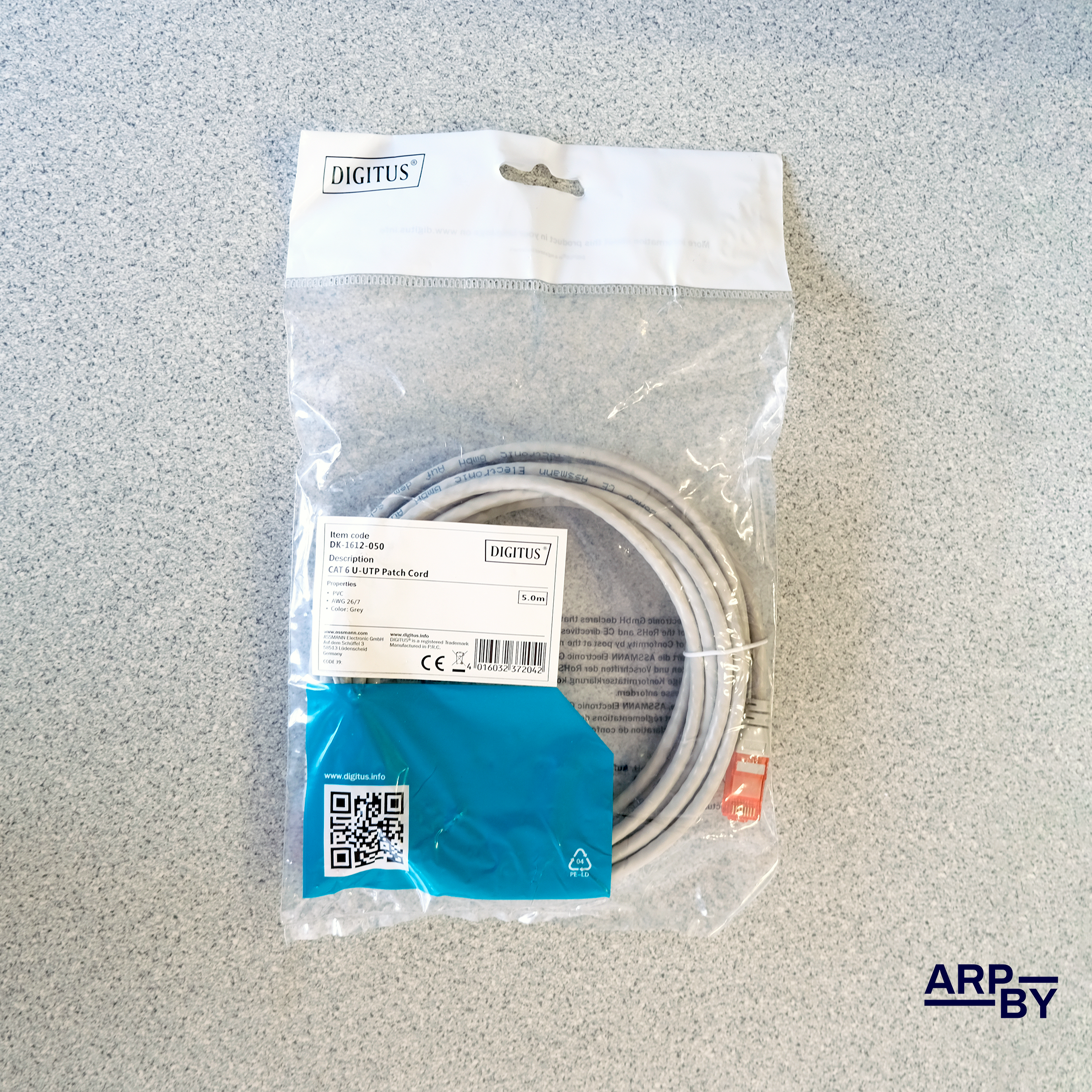 Cabo de Rede CAT6 5M RJ45 Cinza Digitus Cabo de Rede CAT6 5M RJ45 Cinza Digitus